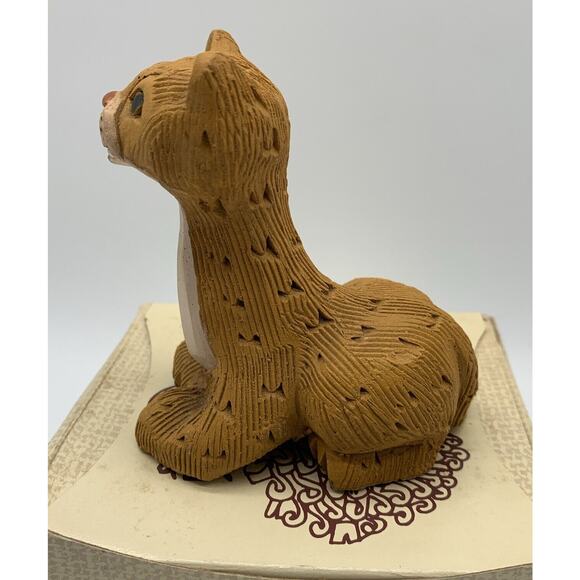 Artesania Rinconada Retired Classic Sitting ‘Cheetah’ #85 Uruguay Figurine Box - Picture 5 of 6